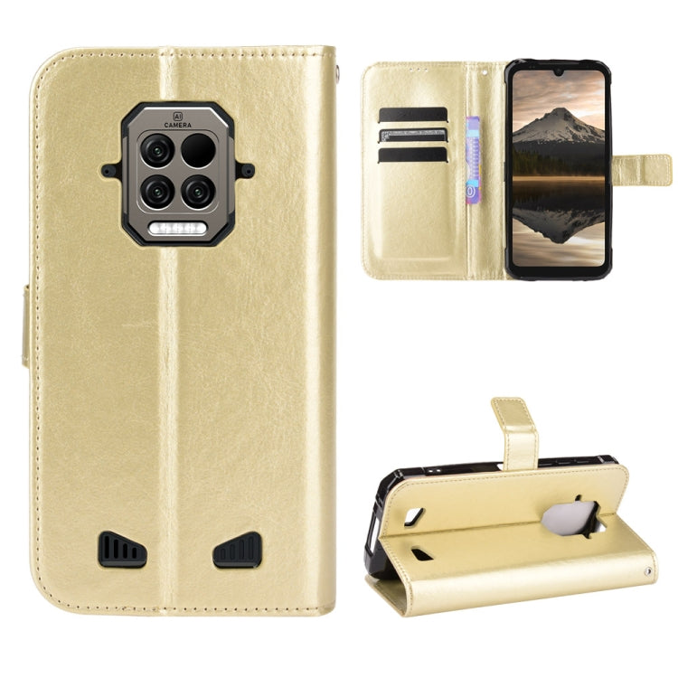 For Doogee S86 / S86 Pro Crazy Horse Texture Horizontal Flip Leather Case with Holder & Card Slots & Lanyard(Gold) - More Brand by buy2fix | Online Shopping UK | buy2fix