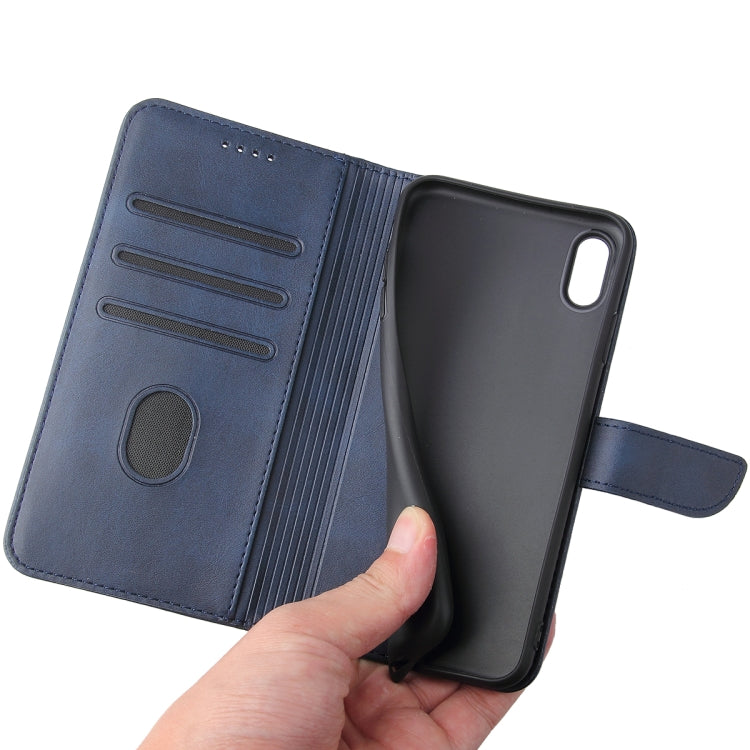 For iPhone X / XS Calf Texture Buckle Horizontal Flip Leather Case with Holder & Card Slots & Wallet(Blue) - More iPhone Cases by buy2fix | Online Shopping UK | buy2fix