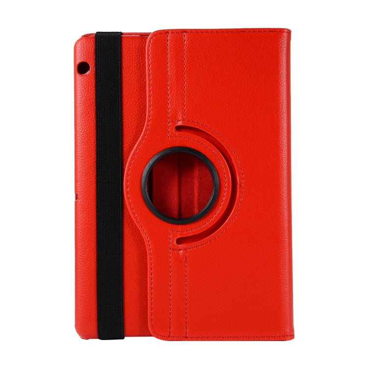 For Huawei MediaPad T3 10 Litchi Texture Horizontal Flip 360 Degrees Rotation Leather Case with Holder(Red) - Huawei by buy2fix | Online Shopping UK | buy2fix