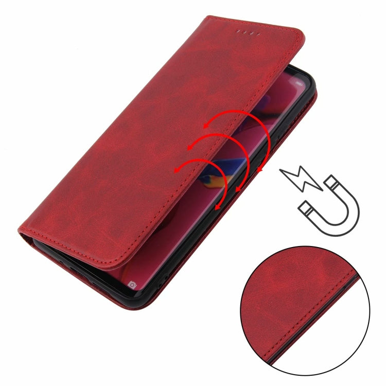 For LG V40 ThinQ Calf Texture Magnetic Horizontal Flip Leather Case with Holder & Card Slots & Wallet(Red) - LG by buy2fix | Online Shopping UK | buy2fix