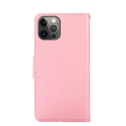 For iPhone 12 / 12 Pro Crystal Texture Horizontal Flip Leather Case with Holder & Card Slots & Wallet(Pink) - iPhone 12 / 12 Pro Cases by buy2fix | Online Shopping UK | buy2fix