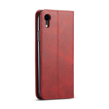 For iPhone XR Calf Texture Magnetic Horizontal Flip Leather Case with Holder & Card Slots & Wallet(Red) - More iPhone Cases by buy2fix | Online Shopping UK | buy2fix