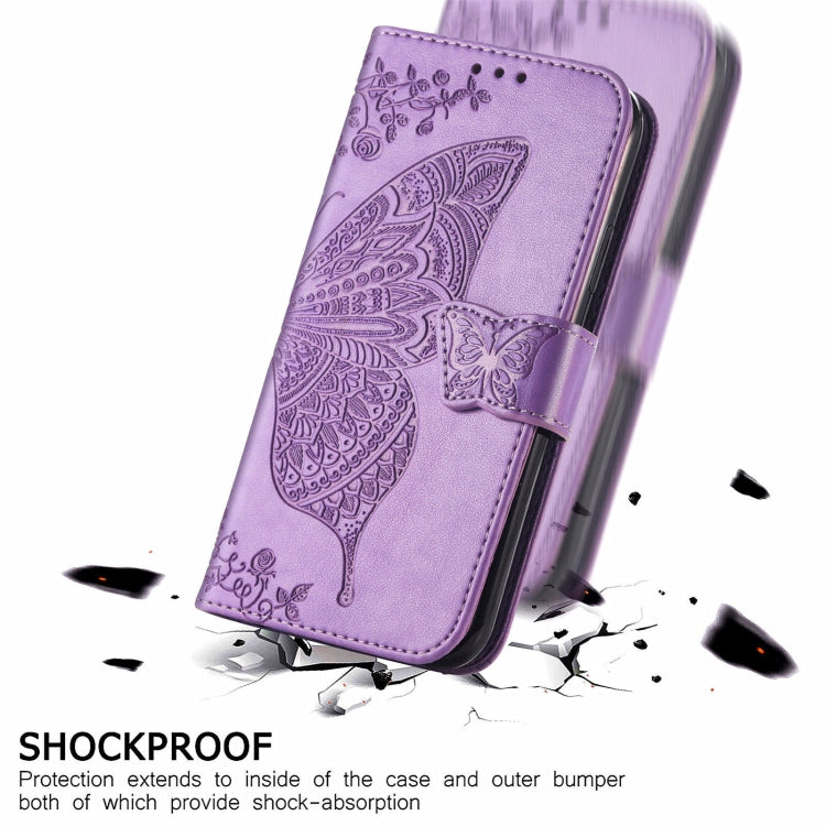 For Asus Zenfone 8 Flip Butterfly Love Flower Embossed Horizontal Flip Leather Case with Holder & Card Slots & Wallet & Lanyard(Light Purple) - ASUS Cases by buy2fix | Online Shopping UK | buy2fix