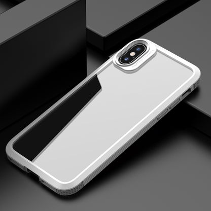 For iPhone XS Max MG Series Carbon Fiber TPU + Clear PC Four-corner Airbag Shockproof Case(White) - More iPhone Cases by buy2fix | Online Shopping UK | buy2fix