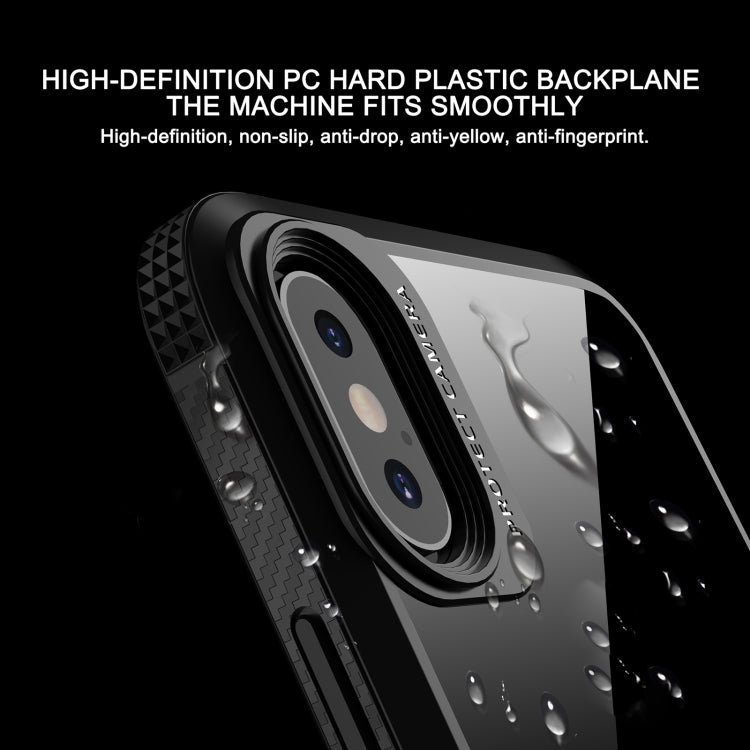 For iPhone XS Max MG Series Carbon Fiber TPU + Clear PC Four-corner Airbag Shockproof Case(Blue) - More iPhone Cases by buy2fix | Online Shopping UK | buy2fix