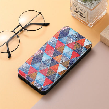 For Motorola Edge 20 Pro Colorful Magnetic Horizontal Flip PU Leather Case with Holder & Card Slot & Wallet(Rhombus Mandala) - Motorola Cases by buy2fix | Online Shopping UK | buy2fix