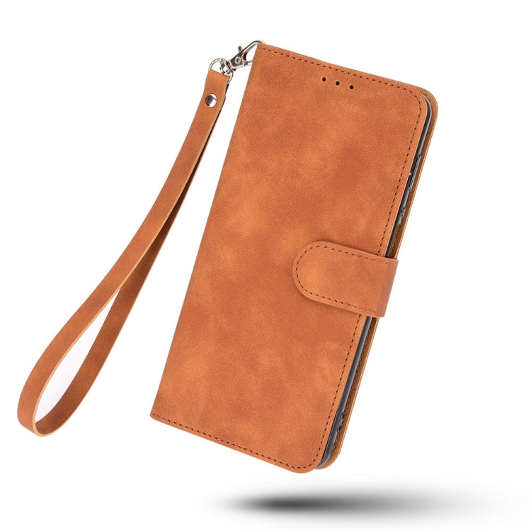 For Doogee N40 Pro Solid Color Skin Feel Magnetic Buckle Horizontal Flip PU Leather Case with Holder & Card Slots & Wallet(Brown) - More Brand by buy2fix | Online Shopping UK | buy2fix