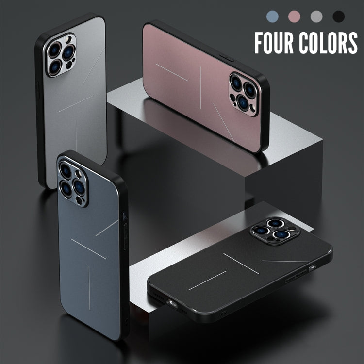 For iPhone 11 Pro Max R-JUST RJ-52 3-Line Style Metal TPU Shockproof Protective Case (Blue) - iPhone 11 Pro Max Cases by R-JUST | Online Shopping UK | buy2fix