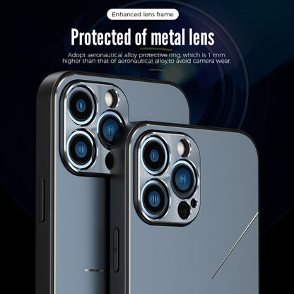 For iPhone 11 Pro Max R-JUST RJ-52 3-Line Style Metal TPU Shockproof Protective Case (Blue) - iPhone 11 Pro Max Cases by R-JUST | Online Shopping UK | buy2fix