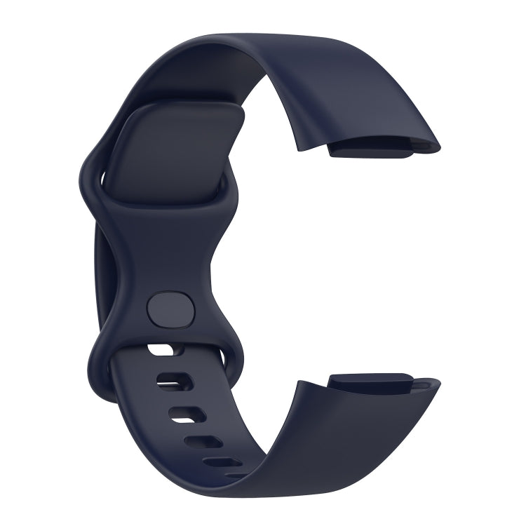 For Fitbit Charge 5 Silicone Watch Band, Size:L(Dark Blue) - Watch Bands by buy2fix | Online Shopping UK | buy2fix