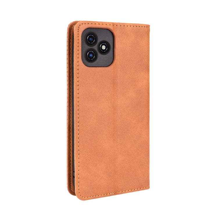 For Blackview Oscal C20 Magnetic Buckle Retro Crazy Horse Texture Horizontal Flip Leather Case with Holder & Card Slots & Photo Frame(Brown) - More Brand by buy2fix | Online Shopping UK | buy2fix