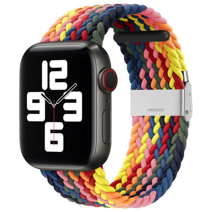 Nylon Braid One Buckle Watch Band For Apple Watch Series 9&8&7 41mm / SE 3&SE 2&6&SE&5&4 40mm / 3&2&1 38mm(Colorful) - Watch Bands by buy2fix | Online Shopping UK | buy2fix