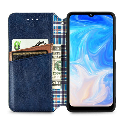 For Doogee N40 Pro Cubic Grid Pressed Horizontal Flip Magnetic Leather Case with Holder & Card Slots & Wallet(Blue) - More Brand by buy2fix | Online Shopping UK | buy2fix