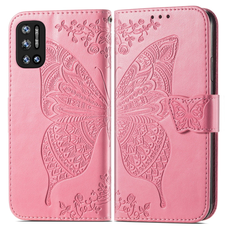 For DOOGEE N40 Pro Butterfly Love Flowers Embossed Horizontal Flip Leather Case with Holder & Card Slots & Wallet & Lanyard(Pink) - More Brand by buy2fix | Online Shopping UK | buy2fix