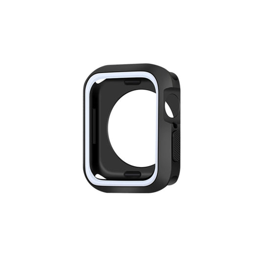 Two-color Shockproof Protective Case For Apple Watch Series 9 / 8 / 7 45mm(Black + White) - Watch Cases by buy2fix | Online Shopping UK | buy2fix