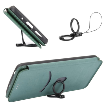 For Blackview Oscal C20 Carbon Fiber Texture Horizontal Flip Leather Phone Case with Card Slot(Green) - More Brand by buy2fix | Online Shopping UK | buy2fix