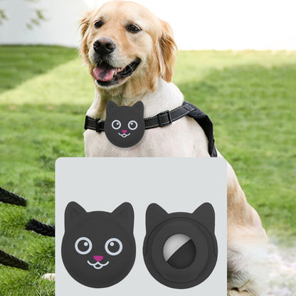 Naughty Smile Cute Cartoon Pet Collar Anti-lost Tracker Silicone Case For AirTag(Fluorescent Pink) - Pet Series by Mutural | Online Shopping UK | buy2fix