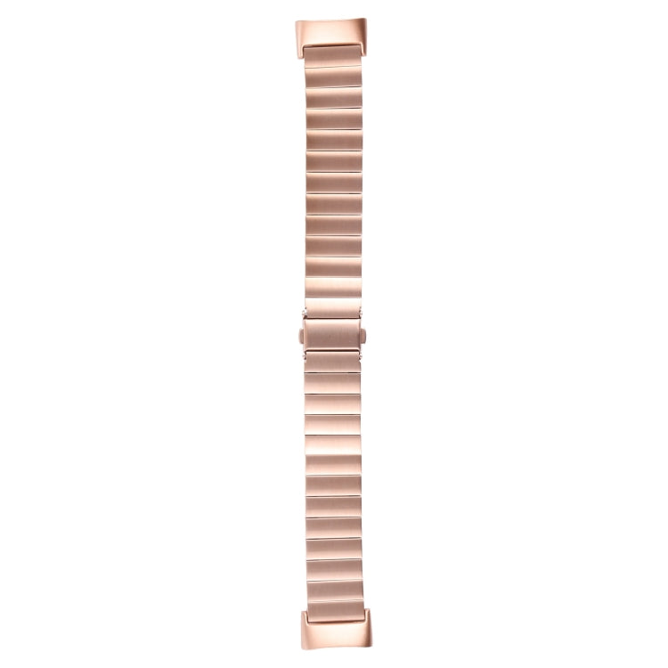 For Fitbit Charge 5 One-bead Steel Strap Watch Band(Rose Gold) - Watch Bands by buy2fix | Online Shopping UK | buy2fix