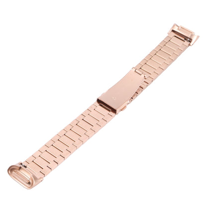 For Fitbit Charge 5 One-bead Steel Strap Watch Band(Rose Gold) - Watch Bands by buy2fix | Online Shopping UK | buy2fix