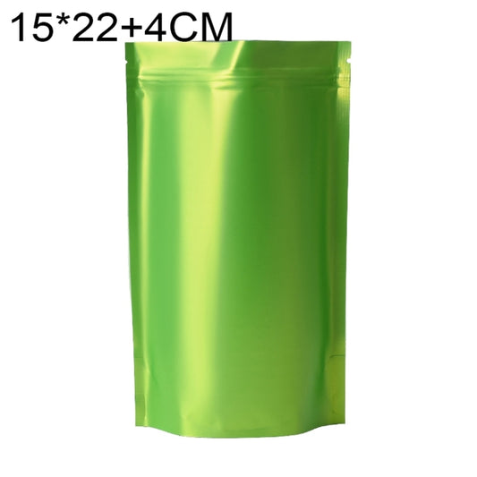 100 PCS/Set Matte Aluminum Foil Snack Stand-up Pouch, Size:15x22+4cm(Green) - Preservation Supplies by buy2fix | Online Shopping UK | buy2fix