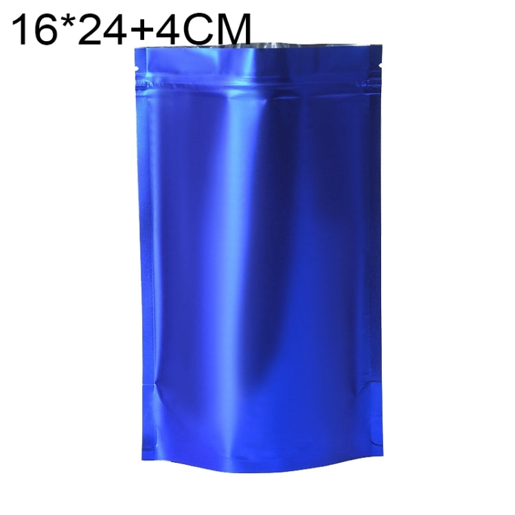 100 PCS/Set Matte Aluminum Foil Snack Stand-up Pouch, Size:16x24+4cm(Blue) - Preservation Supplies by buy2fix | Online Shopping UK | buy2fix