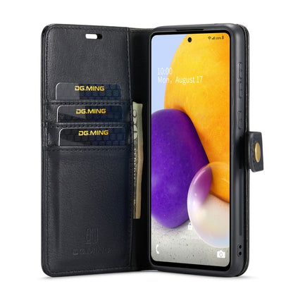 For Samsung Galaxy A73 5G DG.MING Crazy Horse Texture Detachable Magnetic Leather Phone Case(Black) - Galaxy Phone Cases by DG.MING | Online Shopping UK | buy2fix