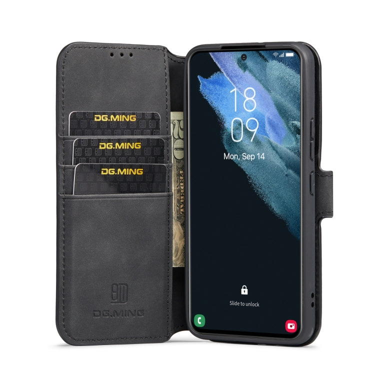 For Samsung Galaxy S22+ DG.MING Retro Oil Side Horizontal Flip Leather Case with Holder & Card Slots & Wallet(Black) - Galaxy S22+ 5G Cases by DG.MING | Online Shopping UK | buy2fix