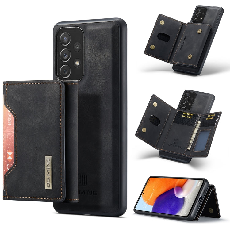 For Samsung Galaxy A73 5G DG.MING M2 Series 3-Fold Multi Card Bag + Phone Case(Black) - Galaxy Phone Cases by DG.MING | Online Shopping UK | buy2fix