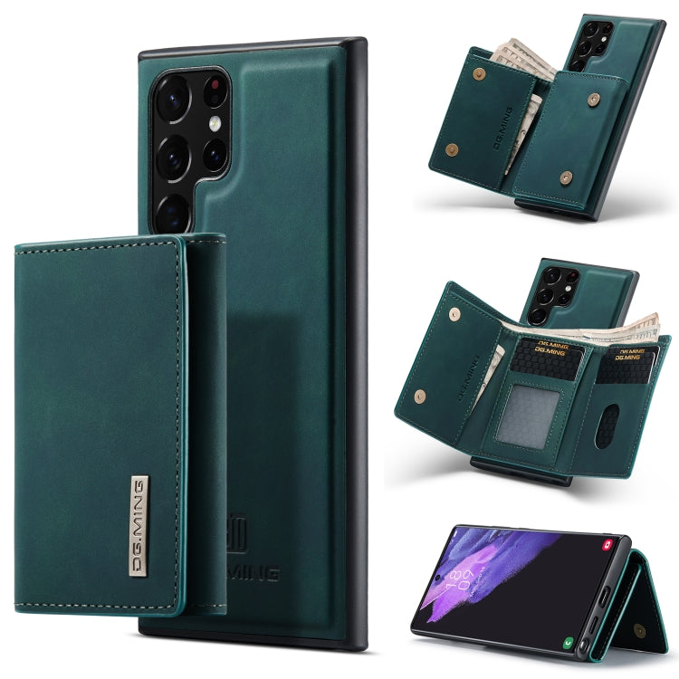 For Samsung Galaxy S22 Ultra 5G DG.MING M1 Series 3-Fold Multi Card Wallet Phone Case(Green) - Galaxy S22 Ultra 5G Cases by DG.MING | Online Shopping UK | buy2fix