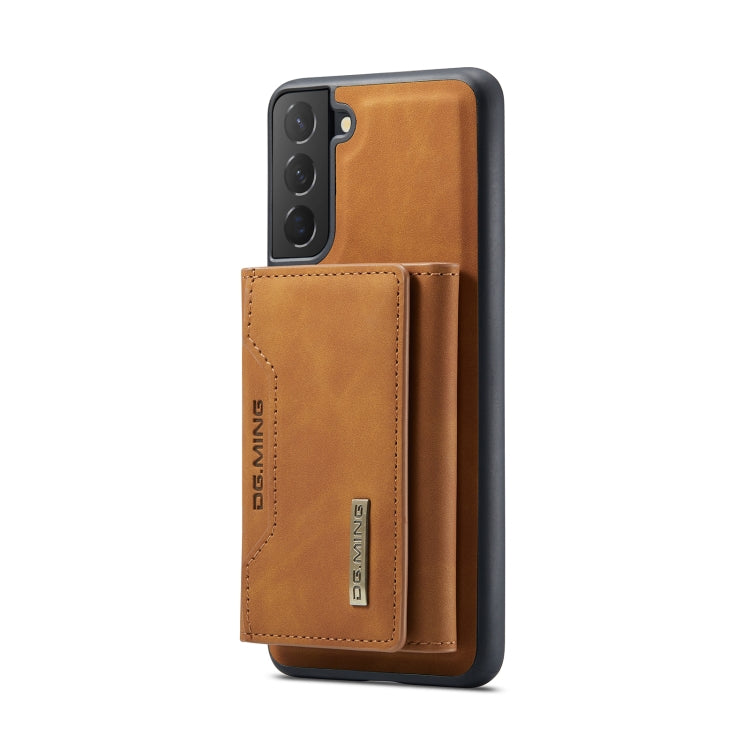 For Samsung Galaxy S22+ 5G DG.MING M2 Series 3-Fold Multi Card Bag Back Cover Phone Case(Brown) - Galaxy S22+ 5G Cases by DG.MING | Online Shopping UK | buy2fix