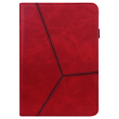 For Huawei MediaPad M5 Lite 10.1 Solid Color Embossed Striped Leather Case(Red) - Ulefone Cases by buy2fix | Online Shopping UK | buy2fix