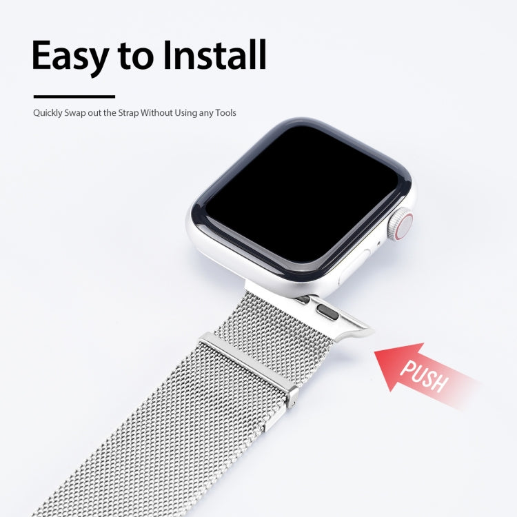 DUX DUCIS Milanese Watchband For Apple Watch Series 9&8&7 41mm / SE 3&SE 2&6&SE&5&4 40mm / 3&2&1 38mm(Silver) - Watch Bands by DUX DUCIS | Online Shopping UK | buy2fix