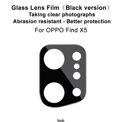 For OPPO Find X5 IMAK Rear Camera Lens Glass Film Black Version - For OPPO by imak | Online Shopping UK | buy2fix
