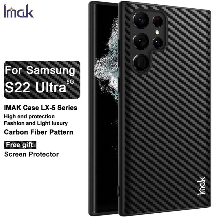 For Samsung Galaxy S22 Ultra 5G imak LX-5 Series PC + TPU Phone Case with Screen Protector(Carbon Fiber Texture) - Galaxy S22 Ultra 5G Cases by imak | Online Shopping UK | buy2fix