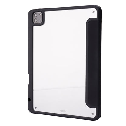 For iPad Air 13 2024 / iPad Pro 12.9 2022 / 2021 / 2020 / 2018 Deformation Transparent Acrylic Leather Tablet Case(Black) - iPad Pro 12.9 (2022/2021) Cases by buy2fix | Online Shopping UK | buy2fix