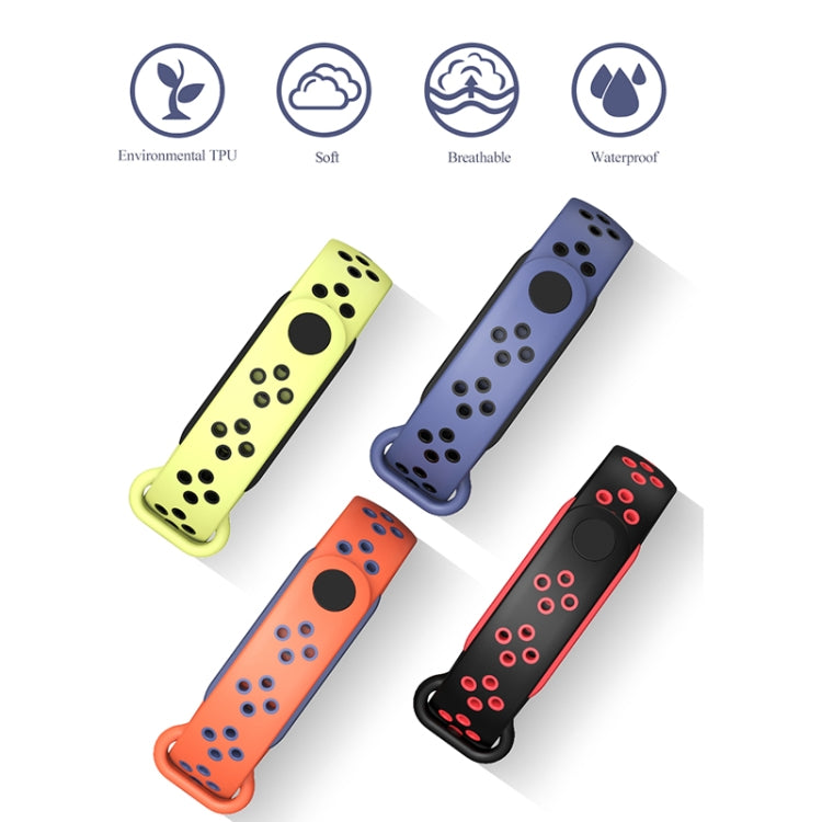 For Xiaomi Mi Band 5/6/7 Mijobs Sport Two-color TPU Watch Band(Black+Orange) - Watch Bands by MIJOBS | Online Shopping UK | buy2fix