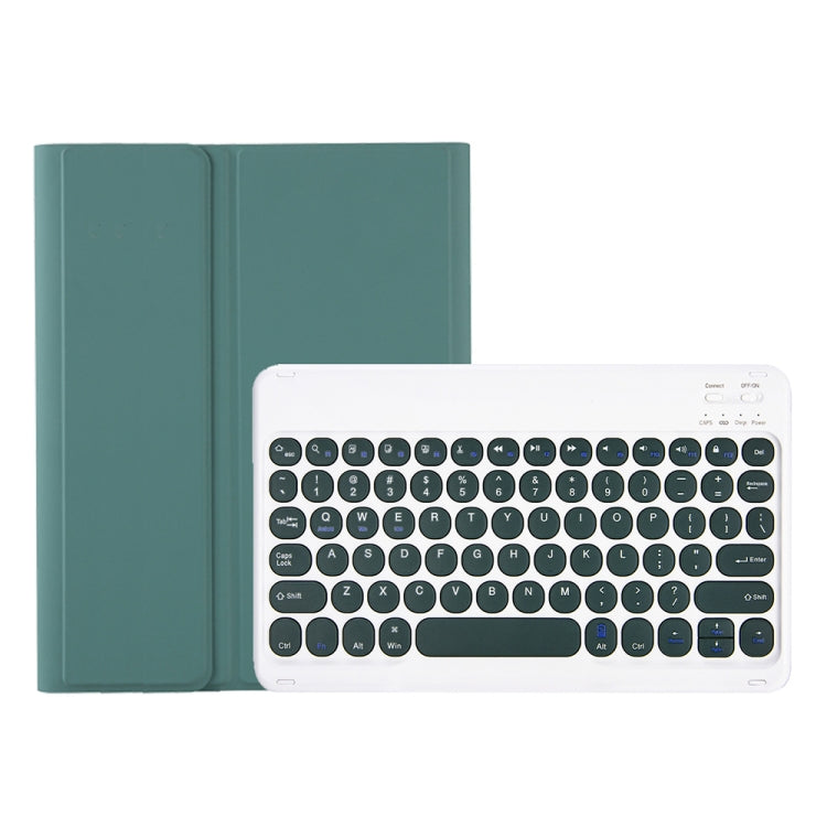 YA700B Candy Color Skin Feel Texture Round Keycap Bluetooth Keyboard Leather Case For Samsung Galaxy Tab S8 11 inch SM-X700 / SM-X706 & S7 11 inch SM-X700 / SM-T875(Dark Green) - Samsung Keyboard by buy2fix | Online Shopping UK | buy2fix