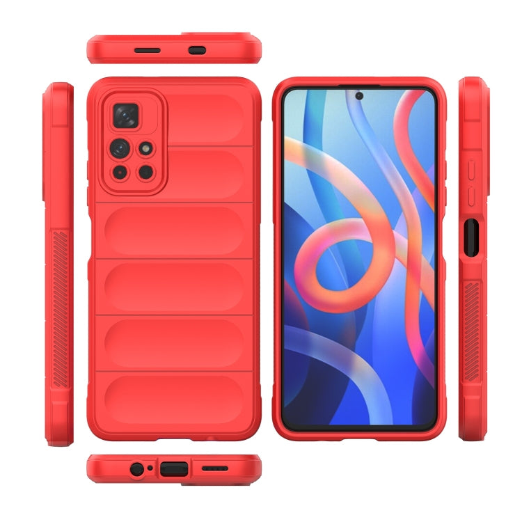 For Xiaomi Redmi Note 11 5G Chinese Version Magic Shield TPU + Flannel Phone Case(Wine Red) - Xiaomi Cases by buy2fix | Online Shopping UK | buy2fix