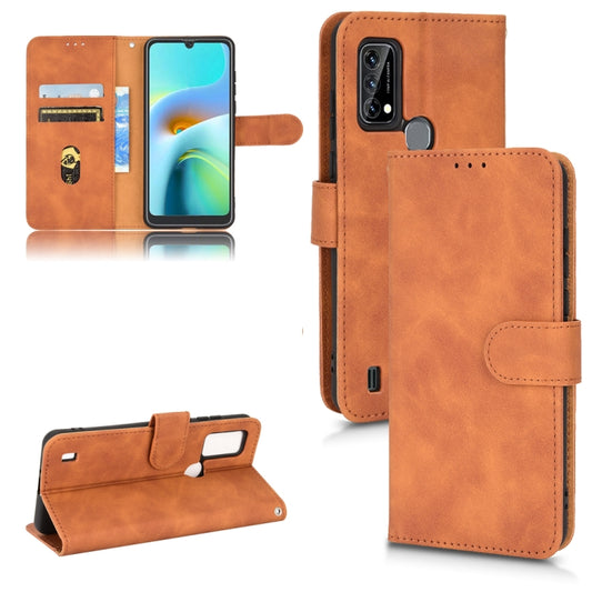 For Blackview A50 Skin Feel Magnetic Flip Leather Phone Case(Brown) - More Brand by buy2fix | Online Shopping UK | buy2fix