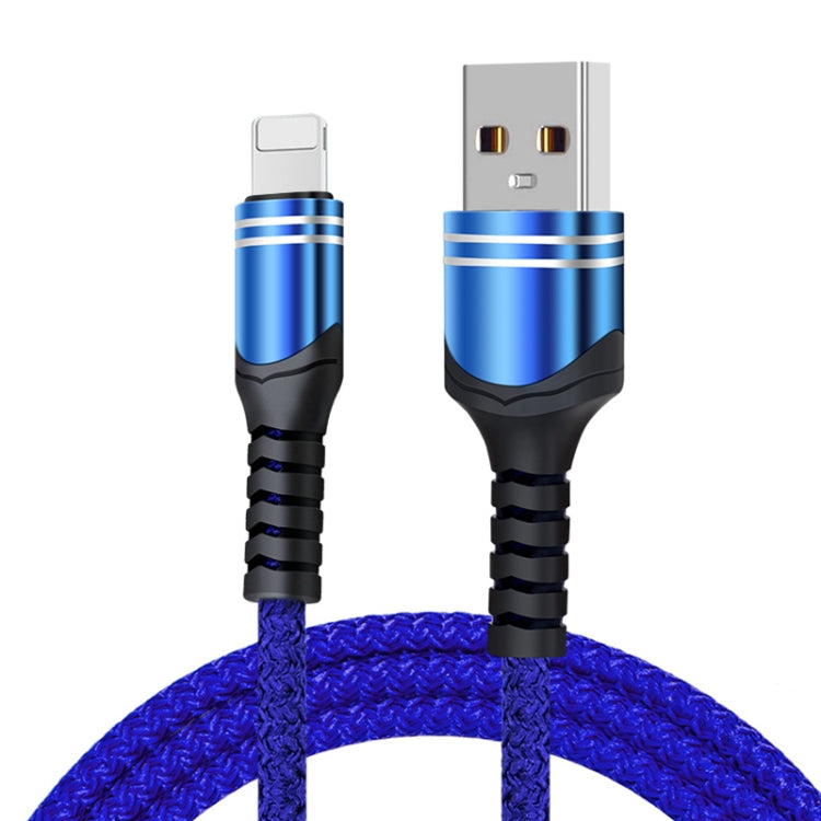 8 Pin 6A Woven Style USB Charging Cable, Cable Length: 1m(Blue) - Normal Style Cable by buy2fix | Online Shopping UK | buy2fix