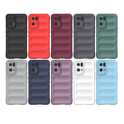 For OPPO Reno7 Pro 5G Magic Shield TPU + Flannel Phone Case(Grey) - OPPO Cases by buy2fix | Online Shopping UK | buy2fix