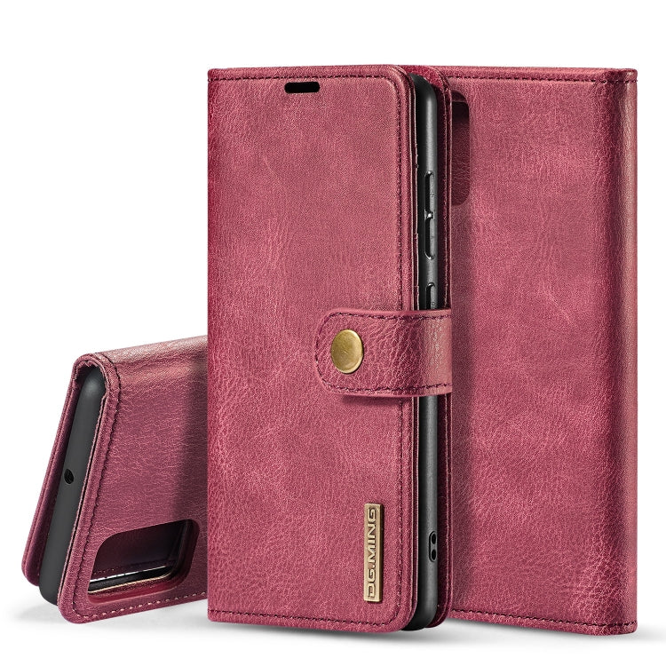 For Galaxy A71 DG.MING Crazy Horse Texture Flip Detachable Magnetic Leather Case with Holder & Card Slots & Wallet(Red) - Galaxy Phone Cases by DG.MING | Online Shopping UK | buy2fix