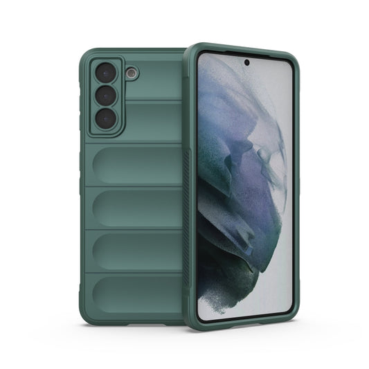 For Samsung Galaxy S21 5G Magic Shield TPU + Flannel Phone Case(Dark Green) - Galaxy S21 5G Cases by buy2fix | Online Shopping UK | buy2fix