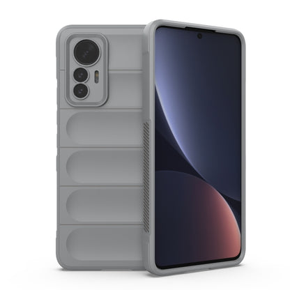 For Xiaomi 12 Lite Magic Shield TPU + Flannel Phone Case(Grey) - Xiaomi Cases by buy2fix | Online Shopping UK | buy2fix