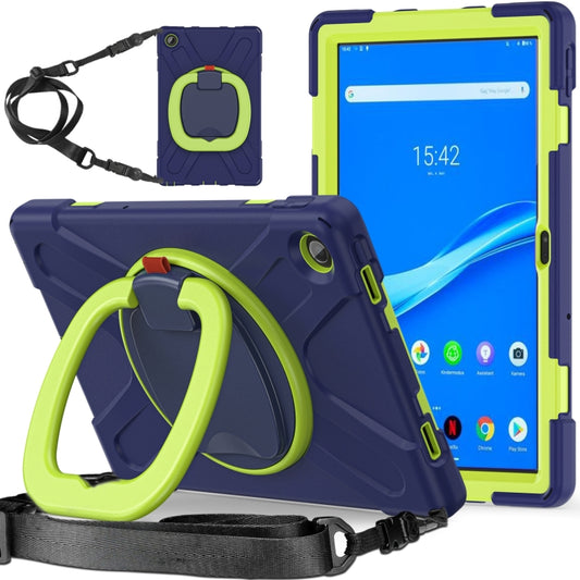 For Lenovo Tab M10 Plus 10.6 3rd Gen 2022 Silicone + PC Protective Tablet Case(Navy Blue and Yellow Green) - Lenovo by buy2fix | Online Shopping UK | buy2fix