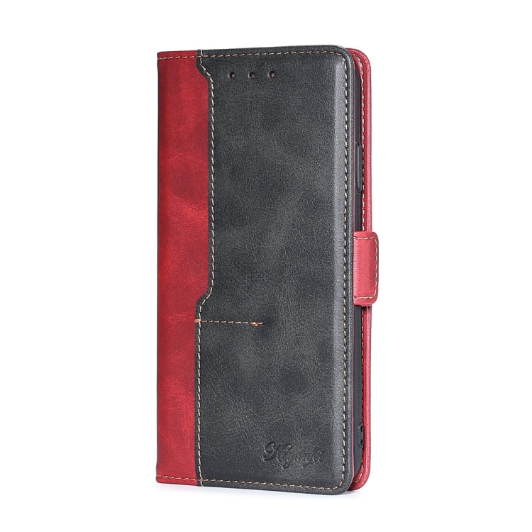 For Doogee X96 Pro Contrast Color Side Buckle Leather Phone Case(Red + Black) - Doogee Cases by buy2fix | Online Shopping UK | buy2fix