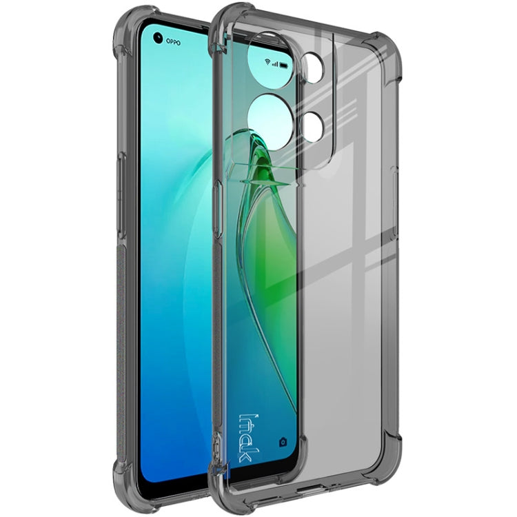 For OPPO Reno8 5G/Reno8 5G Global IMAK All-inclusive Shockproof Airbag TPU Case with Screen Protector (Transparent Black) - OPPO Cases by imak | Online Shopping UK | buy2fix