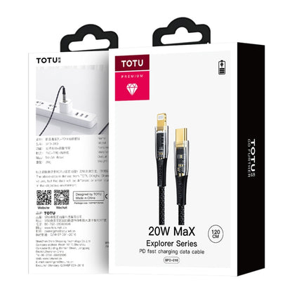 TOTU BPD-010 Exploer Series USB-C / Type-C to 8 Pin PD Fast Charging Data Cable,length：1.2m(Black) - 2 in 1 Cable by TOTUDESIGN | Online Shopping UK | buy2fix