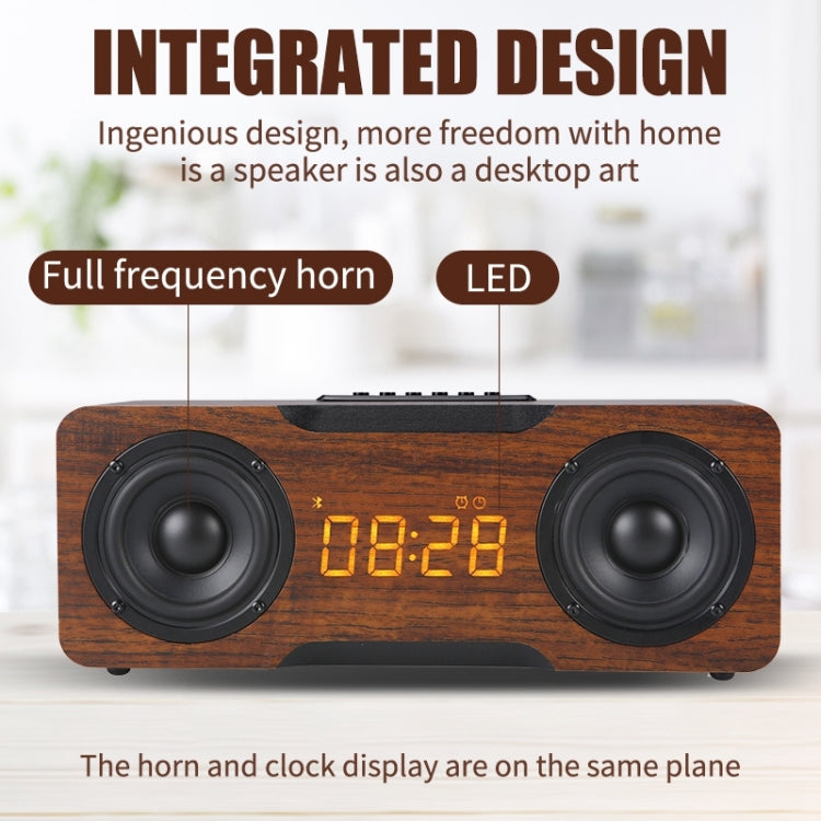 M8C Multifunctional Alarm Clock Bluetooth Speaker(Dark Brown) - Desktop Speaker by buy2fix | Online Shopping UK | buy2fix