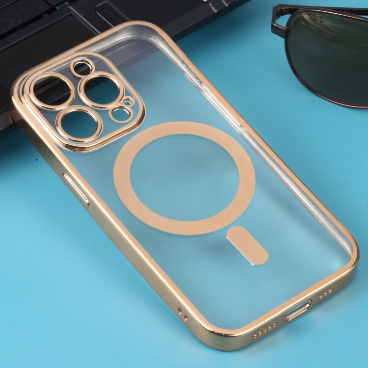 For iPhone 14 Pro MagSafe Electroplating Straight TPU Phone Case(Gold) - iPhone 14 Pro Cases by buy2fix | Online Shopping UK | buy2fix